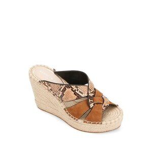 Kenneth Cole New York Platform Wedge Sandal KLS0090EE Women Cocoa Beige Size 8.5